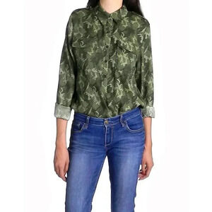 {Tommy Hilfiger} Camo Print Dotted Blouse